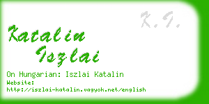 katalin iszlai business card